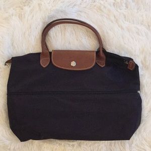 Dark purple longchamp expandable bag